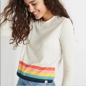 MARINE LAYER NWOT Recycled Re-Spun Long Sleeve Rainbow Striped T Shirt